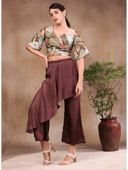 Soup by Sougat Paul - Printed Drape Pant (Set of 2)