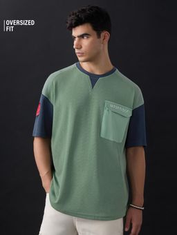 The Souled Store - Official Naruto: Kakashi Men Green Oversized T-Shirt