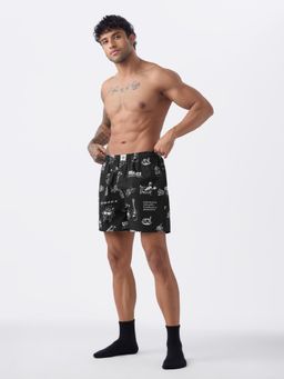The Souled Store - Official Friends: Doodle Men Black Boxer Shorts