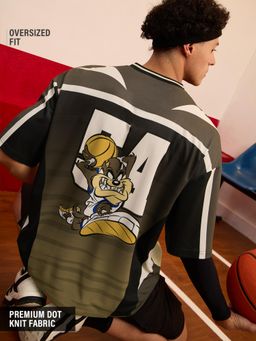 The Souled Store - Official Looney Tunes: Beast Men Olive Oversized T-Shirt