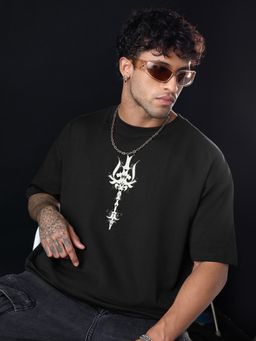The Souled Store - Men Black Oversized T-Shirt