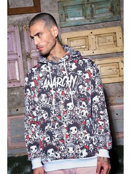 Bonkers Corner - Grey Printed Rock On Hoodie