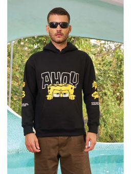 Bonkers Corner - Ahoy Black Graphic Printed Hoodie