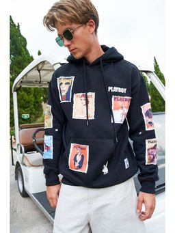 Bonkers Corner - Black Icons Only Playboy Printed Hoodie