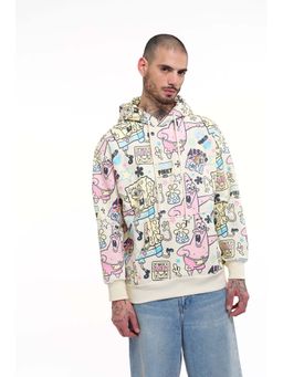 Bonkers Corner - Off White SpongeBob All Over Graphic Printed Hoodie
