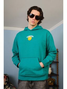 Bonkers Corner - Bottle Green Smiley Originals Printed Hoodie