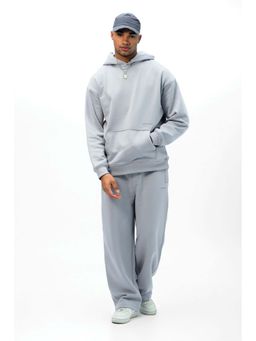 Bonkers Corner - Grey Solid Hug Oversized Hoodie