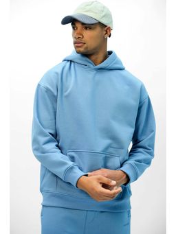 Bonkers Corner - Blue Solid Hug Oversized Hoodie