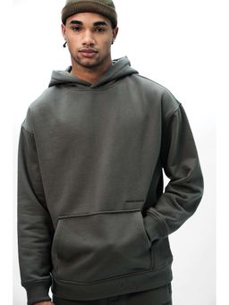 Bonkers Corner - Grey Solid Wear A Hug Oversized Hoodie