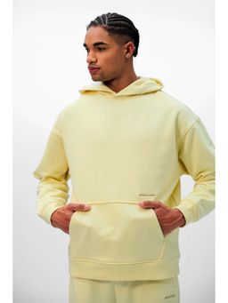 Bonkers Corner - Yellow Pale Bloom Solid Hug Oversized Hoodie
