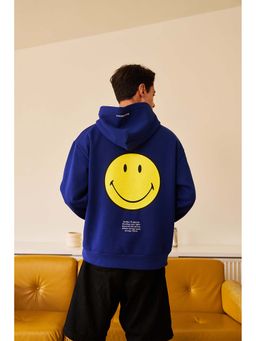 Bonkers Corner - Navy Blue Smiley Originals Printed Hoodie
