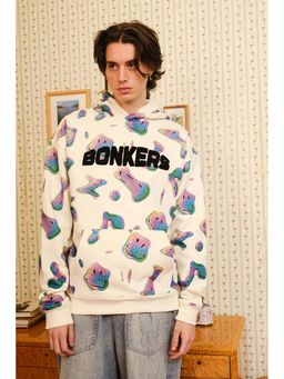 Bonkers Corner - Beige Smiley Originals Graphic Printed Hoodie