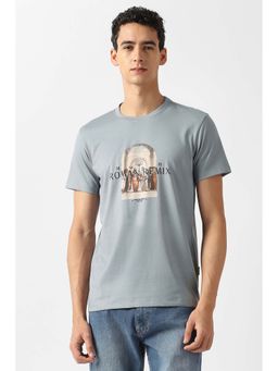 Van Heusen - Men Grey Graphic Crew Neck T-Shirt