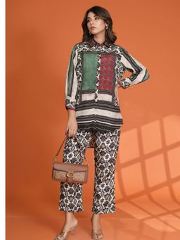 KAFTANIZE - Muslin Base Placement Printed Co-Ord (Set of 2)