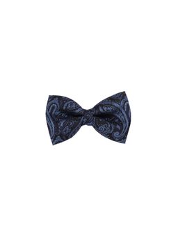 The Tie Hub - Paisley Navy Blue Microfiber Bow Tie