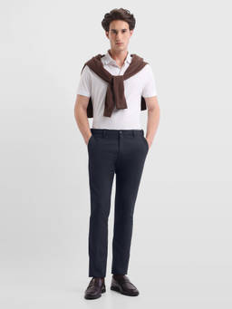 Arrow Newyork - Men Blue Polyester Trouser