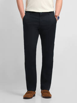 Arrow - Men Navy Blue Cotton/Elastane Trouser