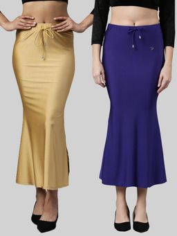 TWIN BIRDS - Womens Solid Saree Shaper - Multi-color (Pack of 2)