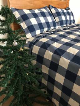 Belleven - Buffalo Check Cotton Duvet Cover Set- Blue