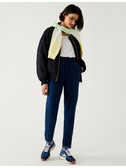 Marks & Spencer - Blue Jersey Denim Tapered Ankle Grazer Joggers