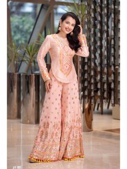 Gopi Vaid - Pink Saachi Top with Palazzo