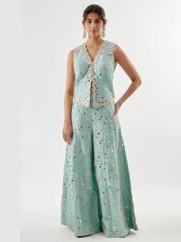 Gopi Vaid - Blue Akila Vest with Pant