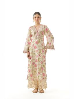 Gopi Vaid - Ivory Kavya Tunic with Palazzo