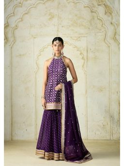 Gopi Vaid - Purple Kainaat Kurta with Sharara and Dupatta