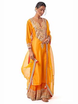 Gopi Vaid - Yellow Ruby Kurta with Sharara and Dupatta