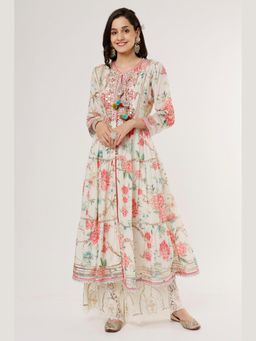 Gopi Vaid - Ivory Madhu Tiered Ag Kurta with Palazzo