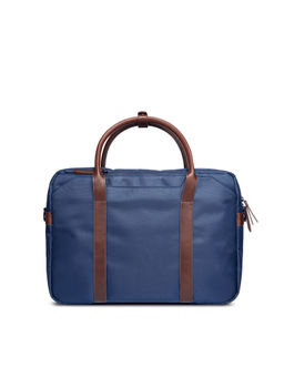 Scarters - Classic 2.0, 15.6 Splash-Proof Canvas Laptop Messenger Bag with Trolley Sleeve Navy Blue