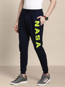 Free Authority - Mens Nasa Printed Blue Joggers