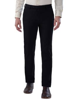 Park Avenue - Slim Fit Black Nylon Blend Formal Trouser