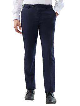 Park Avenue - Slim Fit Solid Medium Blue Trouser