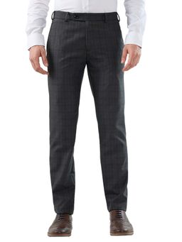 Raymond - Slim Fit Checkered Dark Grey Trouser