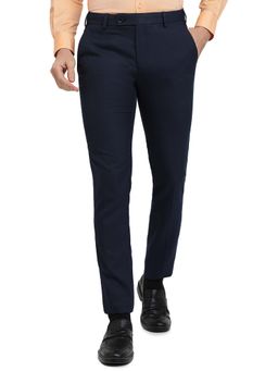 Raymond - Dark Blue Slim Fit Solid Trouser