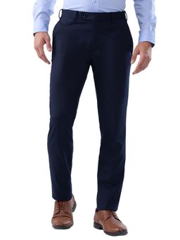Raymond - Dark Blue Slim Fit Solid Trouser