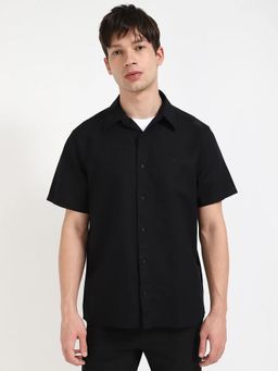 Calvin Klein - Black Solid Regular Fit Cotton Shirt