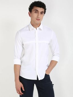 Calvin Klein - White Solid Regular Fit Oxford Woven Shirt