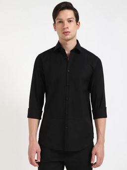 Calvin Klein - Black Solid Slim Fit Cotton Shirt