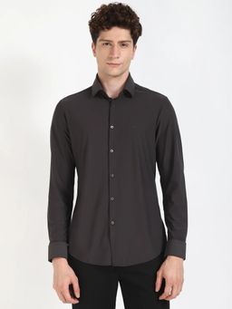 Calvin Klein - Brown Solid Slim Fit Knit Shirt