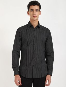 Calvin Klein - Black Striped Slim Fit Cotton Shirt