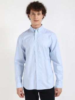Calvin Klein - Blue Solid Regular Fit Oxford Woven Shirt