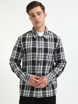 Calvin Klein - Black Checks Boxy Fit Cotton Shirt