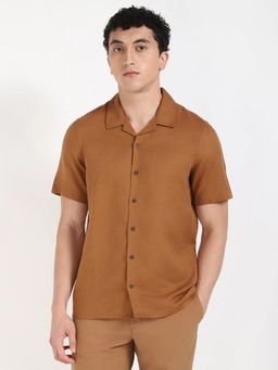 Calvin Klein - Brown Solid Regular Fit Twill Woven Shirt