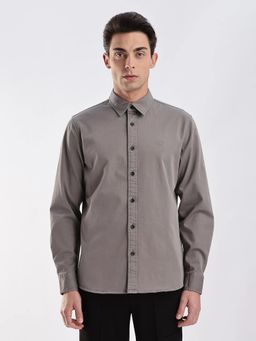 Calvin Klein - Blue Embroidered Logo Regular Fit Cotton Shirt