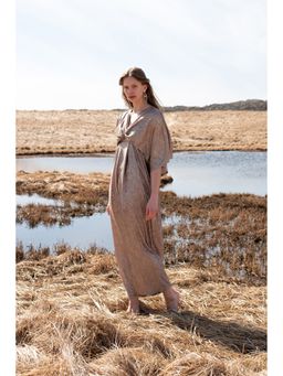 dash and dot - Metallic Draped Kaftan Dress