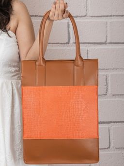 Misfit Panda - Statement Multi-Color Croc Pattern Tote Bag
