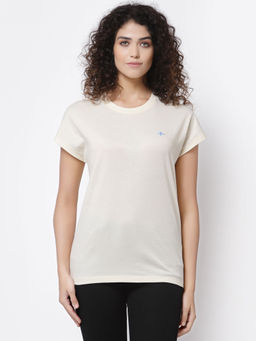 Mode by Red Tape - Women Ivory Round Neck T-shirt