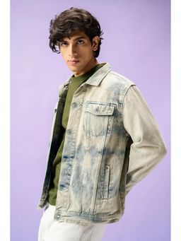 FREAKINS - Cosmic Blue Men's Denim Trucker Jacket